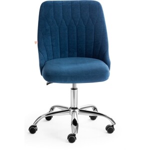 Кресло TetChair Swan флок синий 32 кресло с перекидной спинкой обивка синий винил с белым кантом 16106b mr
