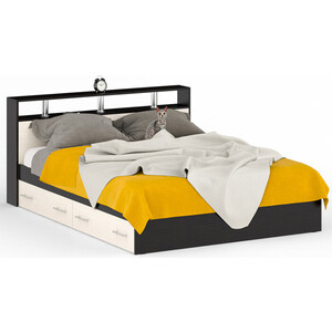 Кровать СВК Камелия 160х200 с ящиками, венге/дуб лоредо (1022149) гостиная бтс венеция венге лоредо