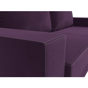 Прямой диван АртМебель Исланд велюр фиолетовый
