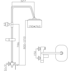 Душевая система Mixline ML2414 со смесителем и изливом, хром (4627173719094)
