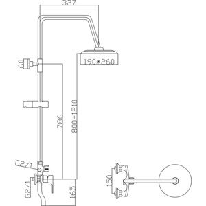 Душевая система Mixline ML2416 со смесителем и изливом, хром (4627173719070)