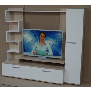 Стенка СМ мебель ТВ-1 дуб сонома/белый стенка рио 25 2900×510×2020 мм бодега cветлый бодега тёмный