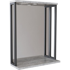 Зеркало Mixline Бруклин 60 с подсветкой, бетон (4630099745092) зеркало шкаф emmy стоун 60х70 правый серый бетон stn60mir r