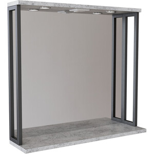 Зеркало Mixline Бруклин 80 с подсветкой, бетон (4630099745115) зеркало шкаф emmy стоун 60х70 правый серый бетон stn60mir r