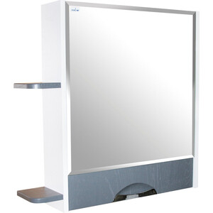 Зеркальный шкаф Mixline Байкал 70 белый/серый (4640030869626) зеркальный шкаф runo лилия 55х75 правый белый 00000000028