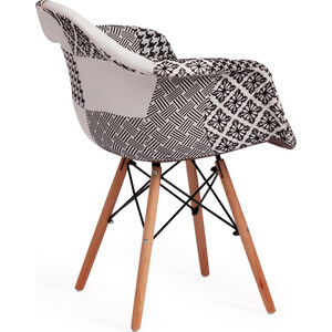Кресло TetChair Secret De Maison cindy soft (Eames) (mod. 101) дерево береза/металл/мягкое сиденье/ткань 61х60х80 black/white (черный/белый)