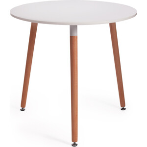 TetChair Стол MARS (mod. T1004) МДФ/дерево, 80 х 80 х 75 см , White (Белый) / Natural (натуральный) стол на металлокаркасе brabix loft cd 004 дуб натуральный 641220