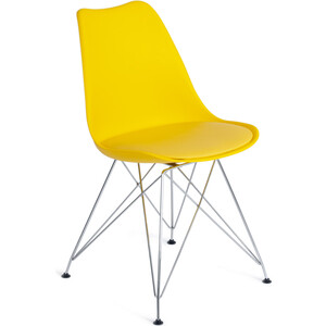 Стул TetChair Tulip iro chair(mod.EC-123) металл/пластик 54,5x48x83,5 желтый tetchair стол cindy next mod 70 80 mdf металл мдф бук d80x75 см белый натуральный