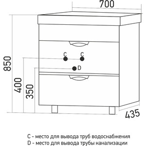 Мебель для ванной Mixline Байкал 70 белая/серая