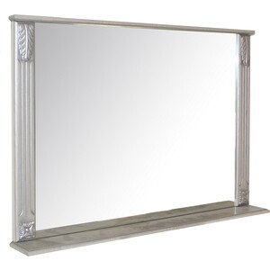 Зеркало с полкой Mixline Людвиг 105х70 белое, патина серебро (4640030867523) зеркало mixline бруклин 100 с подсветкой белое 4630099745061