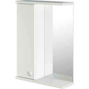 Зеркало-шкаф Mixline Норд 55х70 левый, белый (4640030867684) зеркало шкаф итана