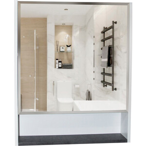 Зеркальный шкаф Mixline Сура 60х70 с подсветкой, белый/графит поворотный зеркальный шкаф shelf on лупо шелф венге лево