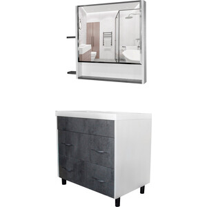 Мебель для ванной Mixline Сура 80 белая/графит столешница для ванной scandi sc 80ms 80x4x47 см искусственный камень матовый графит