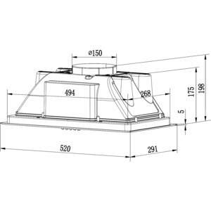 Вытяжка встраиваемая Weissgauff BOX 850 BL