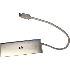 Разветвитель USB Digma HUB-4U3.0-UC-S 4порт. серебристый (HUB-4U3.0-UC-S) разветвитель для компьютера telecom type c 3xusb 3 0 rj45 ta311c
