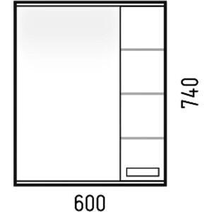 Шкаф-зеркало Corozo Денвер 60 с подсветкой (SD-00000533)