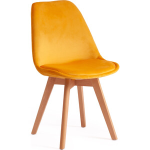 Стул TetChair Secret De Maison Tulip Soft (mod. 74) вельвет/дерево желтый (HLR 41) натуральный стул la alta florence в стиле eames желтый