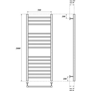 Полотенцесушитель электрический Point П15 500х1000 хром (PN10150SE)