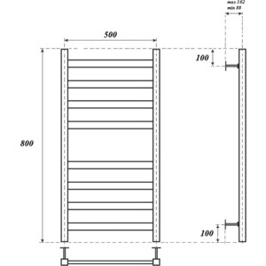 Полотенцесушитель электрический Point П8 500х800 хром (PN83158E)