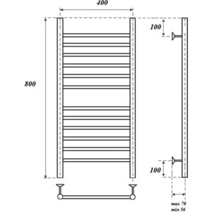 Полотенцесушитель водяной Point П12 400х800 хром (PN10148S)