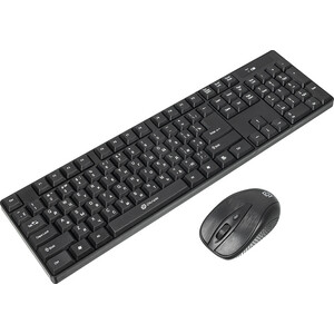 Комплект (клавиатура+мышь) беспроводной Oklick 210M клавиатура:черный, мышь:черный USB беспроводная (612841) мышь беспроводная sonnen v 111 usb 800 1200 1600 dpi 4 кнопки оптическая черная 513518