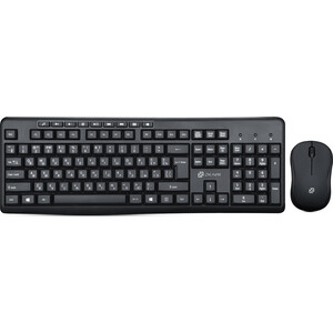 Комплект (клавиатура+мышь) беспроводной Oklick 225M клавиатура:черный, мышь:черный USB беспроводная Multimedia (1454537) rii i8x plus 2 4 ггц с подсветкой беспроводной голосовой ввод qwert клавиатуры