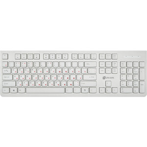 Клавиатура Oklick 505M белый USB slim (1196547) клавиатура oklick 550ml белый usb slim multimedia led 1061618