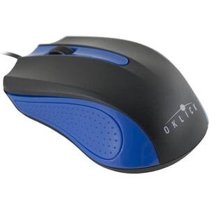 Мышь Oklick 225M черный/синий оптическая (1000dpi) USB (3but) (288233)