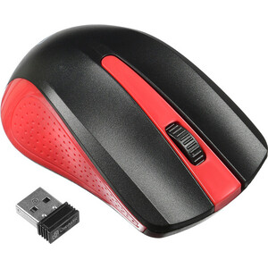 Мышь Oklick 485MW черный/красный оптическая (1000dpi) беспроводная USB для ноутбука (3but) (997828)
