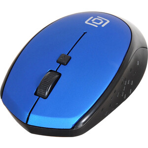 Мышь Oklick 488MW черный/синий оптическая (1600dpi) беспроводная USB для ноутбука (4but) (1196569) фен dyson hd07 1600 вт золотистый синий