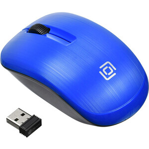 Мышь Oklick 525MW черный/синий оптическая (1000dpi) беспроводная USB для ноутбука (3but) (1090723) сотовый телефон bq 2820 step xl 2 8 2 sim 32мб microsd 1000 мач желто синий