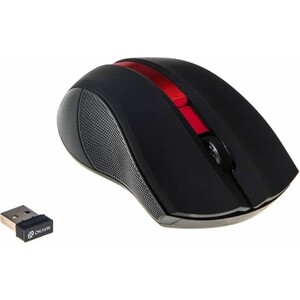 Мышь Oklick 615MW черный/красный оптическая (1000dpi) беспроводная USB для ноутбука (3but) (412861)