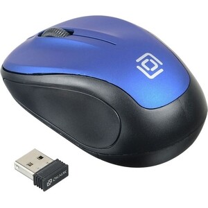 Мышь Oklick 665MW черный/синий оптическая (1000dpi) беспроводная USB для ноутбука (4but) (1025132) геймпад беспроводной v2 для ps4 синий не оригинал