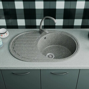Кухонная мойка GreenStone GRS-18L-308 черный, с сифоном