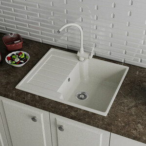 Кухонная мойка GreenStone GRS-13s-310 серый, с сифоном