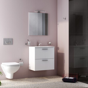 Мебель для ванной Vitra Mia 60 с 2 ящиками, белый глянцевый (75021)