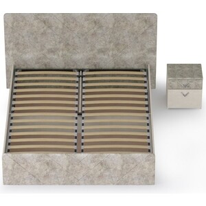 Комплект Моби Амели кровать11.31 + ортопед + тумбочка цвет шелковый камень/бетон чикаго беж