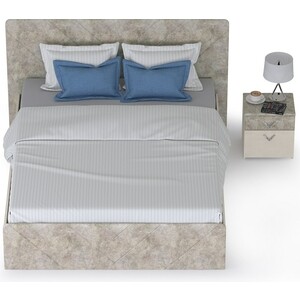 Комплект Моби Амели кровать 11.31 + подъемный ортопед + тумбочка цвет шелковый камень/бетон чикаго беж