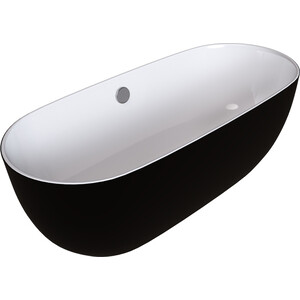 Акриловая ванна Grossman 150х75 отдельностоящая, черная (GR-2401MB) акриловая ванна abber 175x80 отдельностоящая ab9219