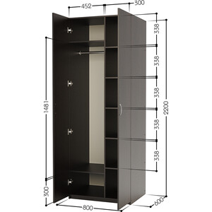 Шкаф комбинированный Шарм-Дизайн ДОК-2 80х60 венге