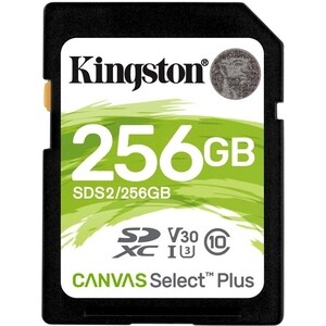 Флеш карта Kingston SDXC 256Gb Class10 SDS2/256GB Canvas Select Plus w/o adapter (SDS2/256GB) kingston canvas react plus sdxc 64gb