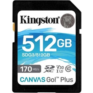 Флеш карта Kingston SDXC 512Gb Class10 SDG3/512GB Canvas Go! Plus w/o adapter (SDG3/512GB) kingston canvas react plus sdxc 64gb