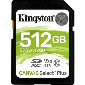 Флеш карта Kingston SDXC 512Gb Class10 SDS2/512GB Canvas Select Plus w/o adapter (SDS2/512GB) kingston canvas go plus sdxc 64gb