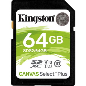 Флеш карта Kingston SDXC 64Gb Class10 SDS2/64GB Canvas Select Plus w/o adapter (SDS2/64GB) kingston canvas go plus sdxc 64gb