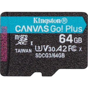Флеш карта Kingston microSDXC 64Gb Class10 SDCG3/64GBSP Canvas Go! Plus w/o adapter (SDCG3/64GBSP) kingston canvas react plus sdxc 64gb