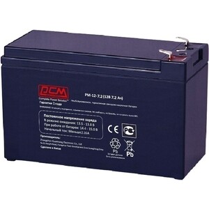 Батарея для ИБП PowerCom PM-12-7.2 12В 7.2Ач (PM-12-7.2) аккумуляторная батарея exegate dt 12045 4 5 ач 12 вольт клеммы f1
