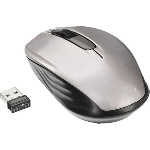 Мышь Oklick 475MW черный/серый оптическая (1000dpi) беспроводная USB для ноутбука (3but) (945829) мышь oklick 615mw серебристый оптическая 1000dpi беспроводная usb для ноутбука 3but 412860