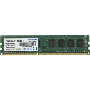 PATRIOT 4Gb 1333MHz PSD34G133381 RTL PC3-10600 CL9 DIMM 240-pin 1.5В single rank (PSD34G133381)