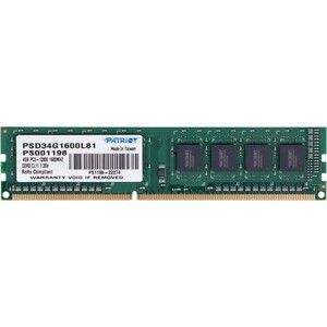 Память DDR3L PATRIOT Память DDR3L 4Gb 1600MHz PSD34G1600L81 Signature RTL PC3-12800 CL11 DIMM 240-pin 1.35В single rank (PSD34G1600L81) Вид №1