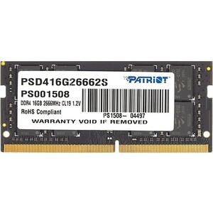 Память DDR4 PATRIOT 16Gb 2666MHz PSD416G26662S Signature RTL PC4-21300 CL19 SO-DIMM 260-pin 1.2В dual rank (PSD416G26662S)